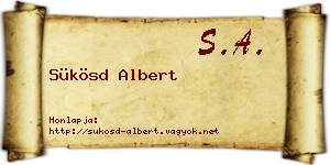 Sükösd Albert névjegykártya