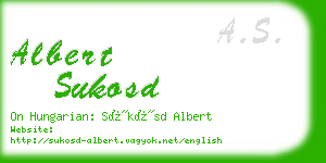 albert sukosd business card